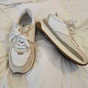 Madewell MWL White Leather Retro Sneakers Women’s Size 7 Low Top Lace Up